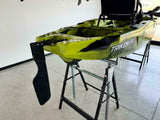 Kayak fishing a Pedali divisibile Big Mama Triken 330 Live S, con ruote e vasca del vivo - SCAFO GRIGIO NERO, gavone VERDE