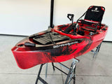 Kayak fishing a Pedali divisibile Big Mama Triken 330 Live S, con ruote e vasca del vivo - SCAFO GRIGIO NERO, gavone VERDE