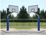 Ab1308 1 Coppia Impianto Basket Monotubo Sez 15 X 15 Cm. con Piastra per Fissaggio CERTIFICATO A NORMA UNI EN 1270