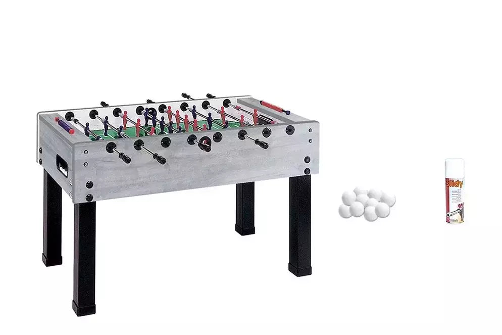 Offerta Garlando G500 Rovere Grigio Calciobalilla Aste Rientranti Piano Gioco Vetro + 50 Palline + Spray Lubrificante Aste Biliardini In Offerta In Vendita Su Timesport24