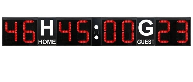 Tabellone Segnapunti Elettronico Da Esterno Per Calcio, Rugby, Hockey, Calcio A 5, Ecc. Cod.fos-18 Art.300-18 Cm 388,5 X 59 X 15