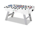 Calciobalilla Goleador Evolution White con Aste Uscenti, Gambe Pieghevoli - Piano di Gioco in Vetro- biliardino Garlando cd.SC614956