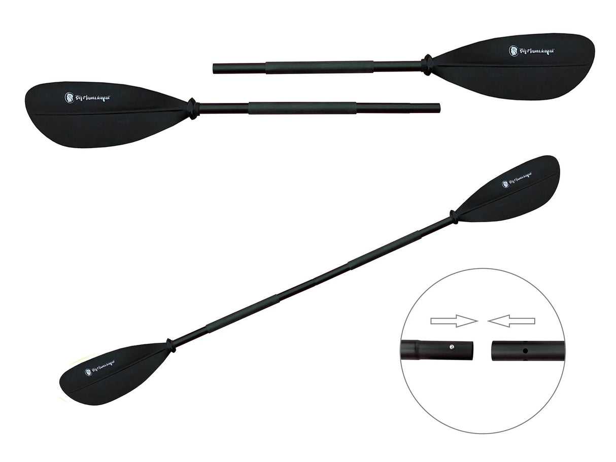 Pagaia Divisibile In 2 Pezzi- Lunghezza 215 Cm Alluminio Big Mama Kayak Col. Nero Cod. 17323