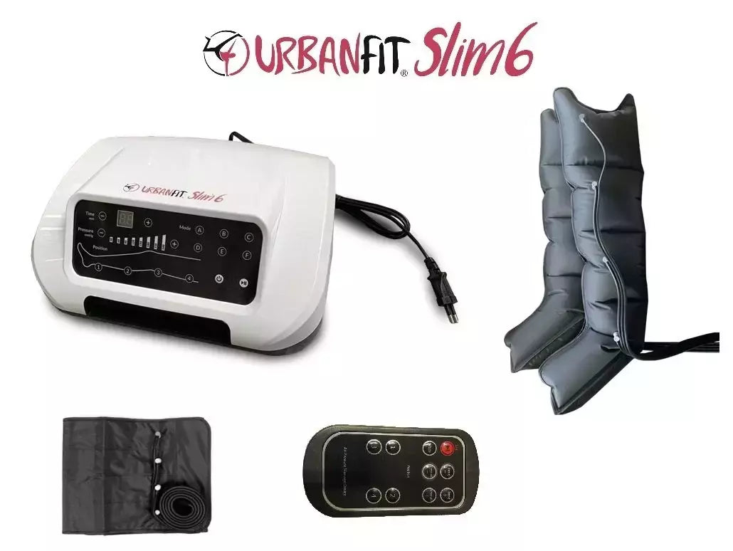 Slim 6 Macchinario Pressoterapia Con 6 Programmi + 2 Gambali + Fascia Addominali/glutei + Con Telecomando - Apparecchio Pressomassaggio URBAN FIT