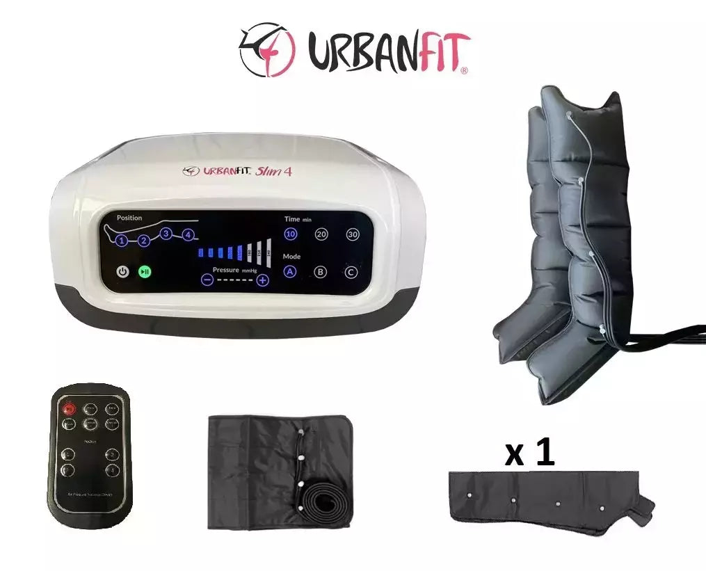 Slim 4 Urban Fit Apparecchio Pressoterapia Con 3 Programmi + 2 Gambali + 1 Bracciale + Fascia Addominali/glutei + Con Telecomando ( Pack 3)