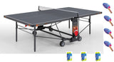 Tavolo Ping Pong Champion Outdoor Grigio cod.C-470EG Garlando con 4 Racchette e 18 Palline In Omaggio
