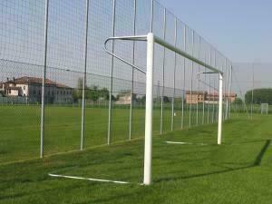 Af1462/10 Coppia Porte Calcio In Alluminio Con Bussole Da Interrare Mis 5 X 2 certificato UNI EN 748