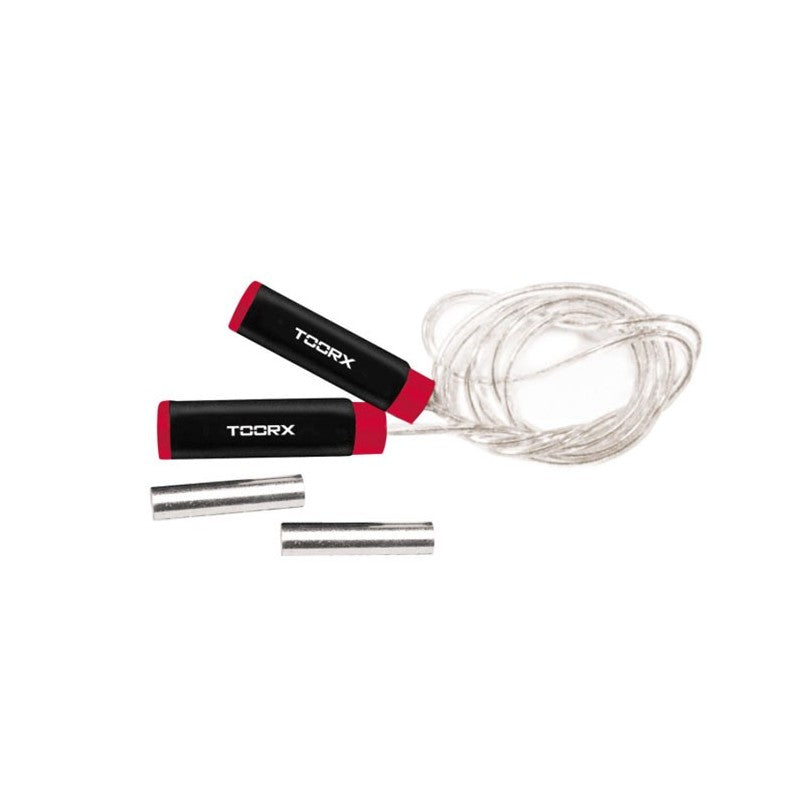 Corda da Salto Veloce Professionale in Acciaio con Pesi (2x250gr.)COD.AHF-058 Impugnatura Soft Touch Linea Toorx