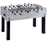 Calciobalilla G500 Rovere Grigio con Aste Rientranti, piano gioco vetro - biliardino Garlando con 50 Palline in omaggio cd.G500GRRCVL.