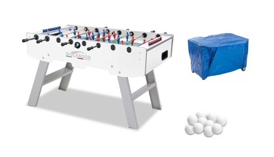 offerta Garlando Calciobalilla Goleador Evolution White con Aste Rientranti, Gambe richiudibili + Palline + Copertina