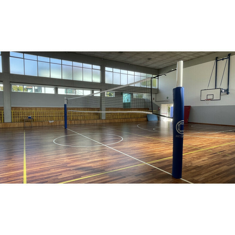 Av1416/r Impianto pallavolo monotubolare in alluminio con bussole ( Testato Tuv e norma UNI EN 1271)