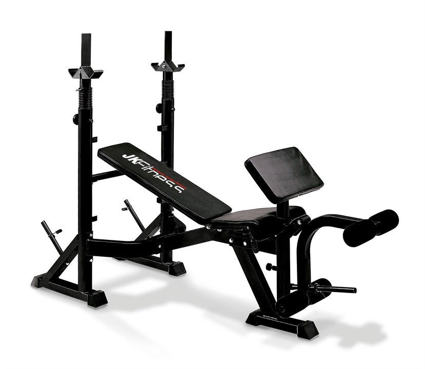 Panca Regolabile Con Porta Bilanciere Professionale Jk 6070 Jk Fitness Cod.jk6070 Esercizi; Preacher Curl, Curl, Leg Extension, Bench Press, Leg Curl, Butterfly, Addominali