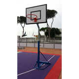 ab1298/2 Mezzo impianto basket-minibasket trasportabile con ruote, modello "Hobby", monotubolare