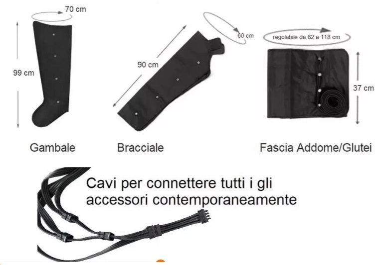 macchinario pressomassaggio Slim 3 Apparecchio Pressoterapia Con 2 Programmi + 2 Gambali + Con Telecomando (pack 1) Linea Urban Fit