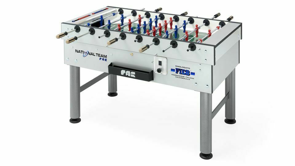 Calciobalilla da bar con Gettoniera FAS mod. International Team FICB con Aste rientranti cod.0CAL0731