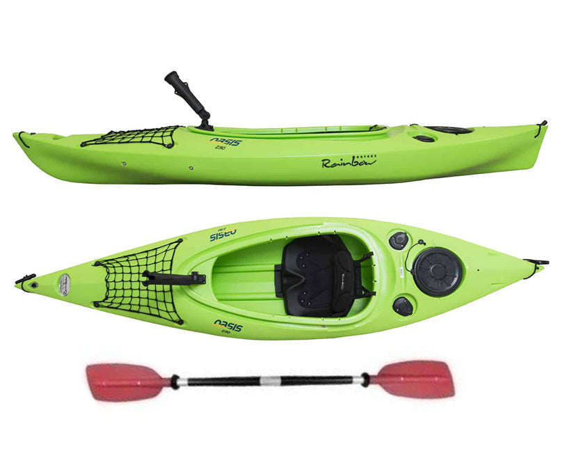 Rainbow Oasis 2.90 Expedition Fishing - Kayak Da Pesca 1 Posto 290 Cm + 2 Portacanne + Gavone + Sedile + Pagaia + 1 Portacanne Orientabile