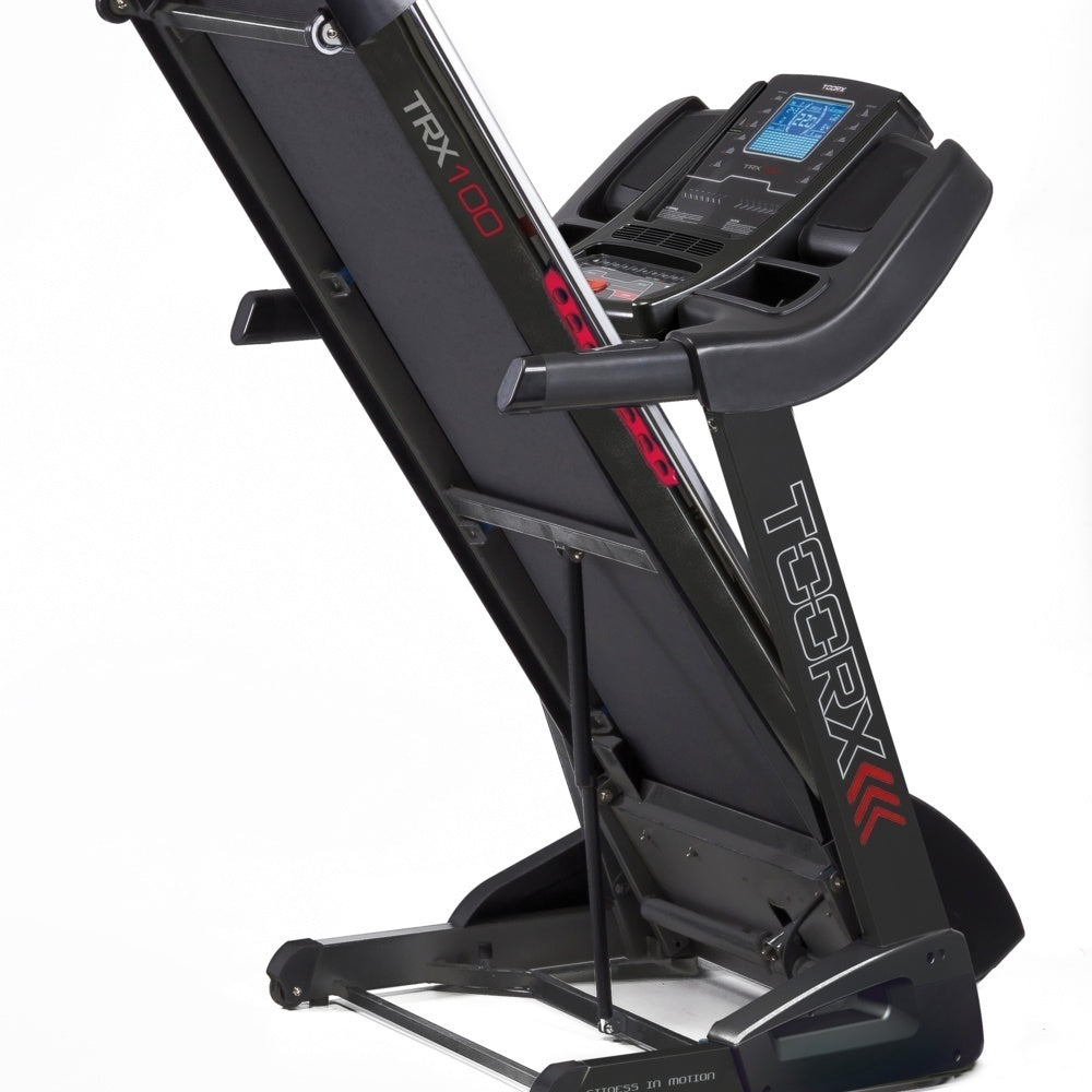 Treadmill Salvaspazio Tapis Roulant Trx 100 3.0 Motore Ac Toorx Inclinazione Elettrica - Fascia Cardio Inclusa - APP Ready 3.0 - Chrono Line - Velocità 1,0 - 22,0 Km/h - Utente 140 Kg - Piano Corsa 53 x 151 cm - Tappeto Elettrico Palestra
