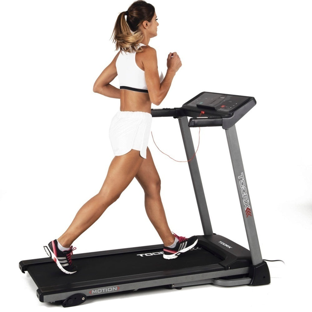 Treadmill Salvaspazio Tapis Roulant Motion Toorx - Inclinazione Manuale su 3 livelli - Velocità 0,8 - 14,0 Km/h - Utente 100 kg - Piano Corsa 40 x 121 cm - Tappeto Elettrico Palestra
