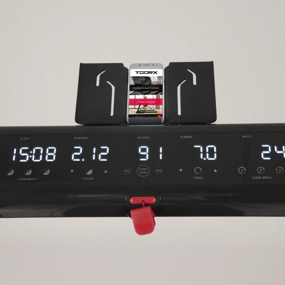 Treadmill Salvaspazio Tapis Roulant Mirage C 80 HRC Toorx - Inclinazione Elettrica Fascia Cardio Inclusa - APP Ready 3.0 - Velocità; 0,8 - 20,0 Km/h - Utente 120 kg - Piano Corsa 48 x 138 cm - Tappeto Elettrico Palestra
