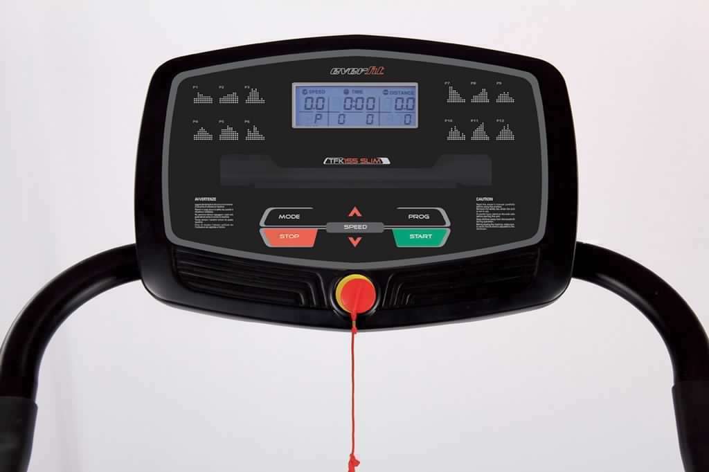 Treadmill Ultracompatto Tapis Roulant Salvaspazio TFK 155 Slim Everfit - Inclinazione Manuale - Velocità 14,0 Km/h - Piano Corsa 40 x 122 cm - Utente 100 kg - Tappeto Elettrico Palestra