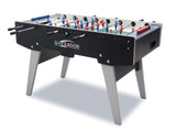 !Calciobalilla Goleador Nero con aste rientranti, Gambe Pieghevoli - Piano di Gioco in Vetro- biliardino Garlando 4976