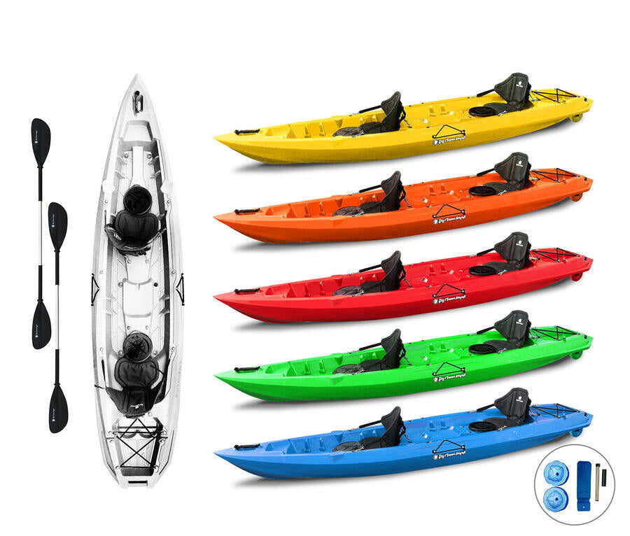 MOJITO BIG MAMA KAYAK canoa con 2 Posti, 380 Cm + 2 Gavoni + 2 ruote integrate + 2 Pagaie in omaggio (PACK 1)