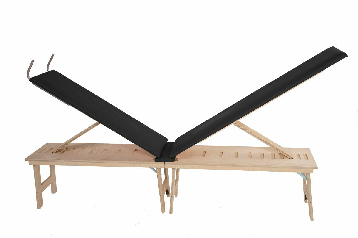Panca Posturale Versione Con Gambe Per Allungamento Muscolare - Dimensioni Aperta 210 X 30 H 43/151 Cm ( nero)
