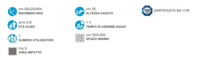 Gioco A Molla Papera 1 Posto In Legno Da Interrare Cod.508P A/B Giochipark - En 1176 Certificati Tuv