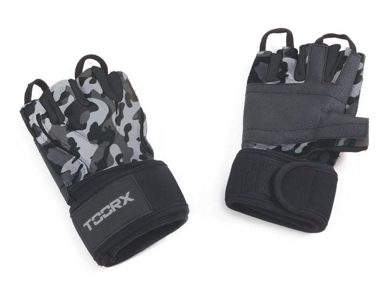 Guanti Professionali Neoprene, Lycra Pelle Scamosciata Taglia L - Nero-Camouflage Artic Linea Toorx cod. AHF-245