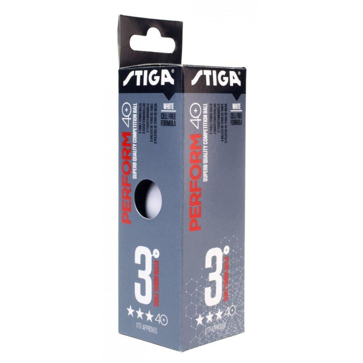 Confezione 3 Palline Ping Pong PERFORM Bianche ABS 3 Stelle Tennis Tavolo Stiga cd.2C4-536