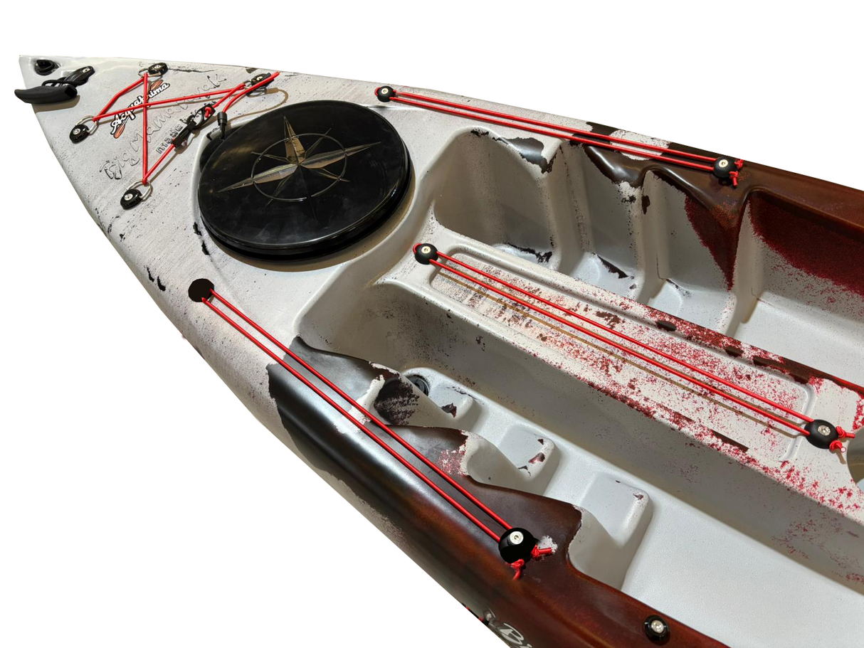 CANOA 1 POSTO SINGOLO ACQUAPRIMA LIMITED EDITION BIG MAMA KAYAK, MONOPOSTO 310 CM + 2 GAVONE + 1 PAGAIA (PACK 1) - SNAKE ROSSO