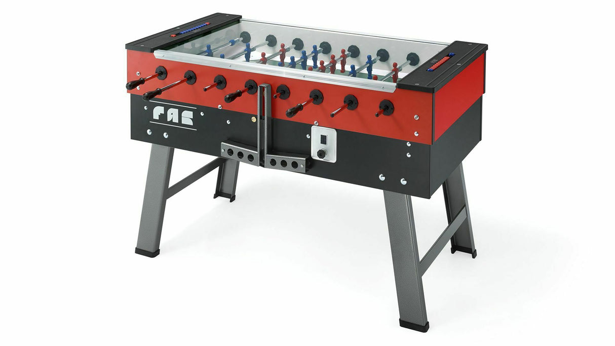 Calciobalilla da bar con gettoniera FAS mod. San Siro con aste uscenti cod.0CAL1251 - con vetro superiore