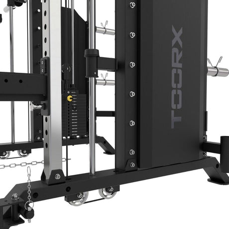 ASX-6000 Stazione multifunzione Professional all in one pacco pesi 2 x 90 kg -Dual Pulley + Smith machine + Rack functional con traliccio per le trazioni e dip station TOORX