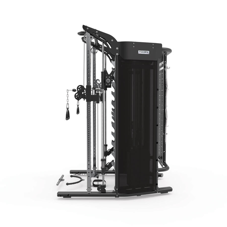 ASX-7000 Stazione multifunzione all in one pacco pesi 2 x 90 kg -Dual Pulley + Smith machine + Rack - barra trazioni TOORX- certificazione Classe S