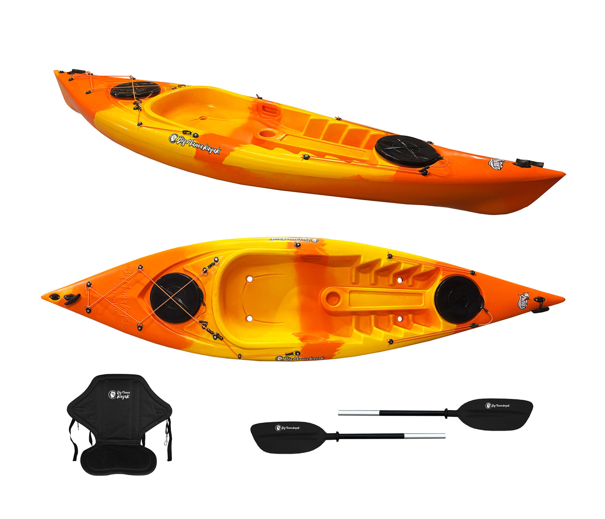 Kayak monoposto Privat 2.0 Limited edition Big Mama Kayak canoa 295 cm + 2 gavoni + 1 pagaia + 1 seggiolino (FULL PACK) - NEMO ORANGE
