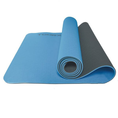 Materassino per Yoga Bicolore Professionale Azzurro - Grigio Antracite COD.MAT-183 Linea Toorx - TIMESPORT24