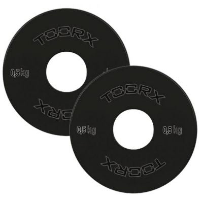 Coppia Dischi Microcarichi in Acciaio 0,5 kg. Ø Foro 50 mm. Linea Toorx - TIMESPORT24