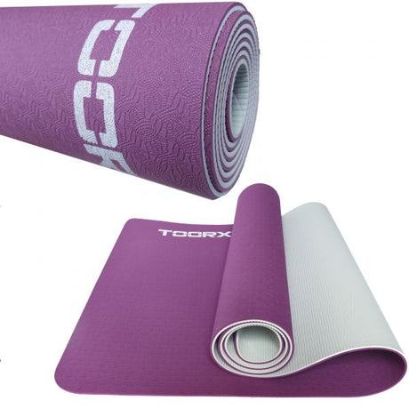 Materassino per Yoga Bicolore Professionale Perla - Rosso Borgogna COD.MAT-184 Linea Toorx - TIMESPORT24