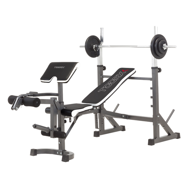 Panca Porta-Bilanciere WBX-90 Richiudibile con Leg Extension e Arm Curl Linea Toorx - TIMESPORT24