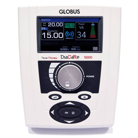 DiaCare 5000 Re - Tecar Terapia Professionale Capacitivo E Resistivo. 200 W Sistema Ricaricabile Globus cod.G3996 - TIMESPORT24