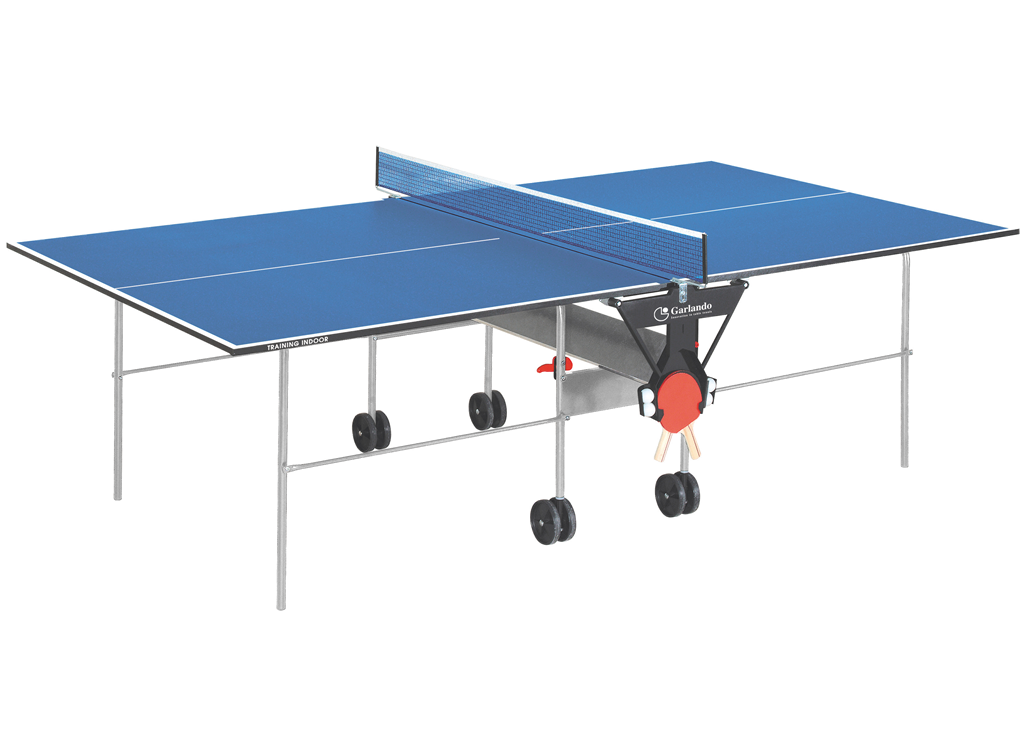 Tavolo Ping Pong Training Indoor Blu COD.C-113I Garlando con 4 Racchette e 18 Palline In Omaggio - TIMESPORT24