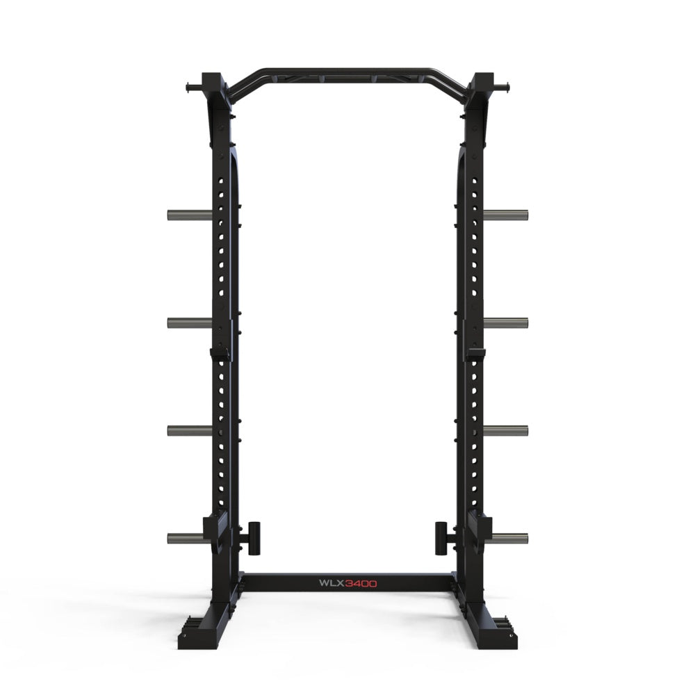 WLX-3400 Half Rack con 8 Barre in Acciaio per Elastici e Traliccio Multipresa Superiore Linea Toorx Professional - TIMESPORT24