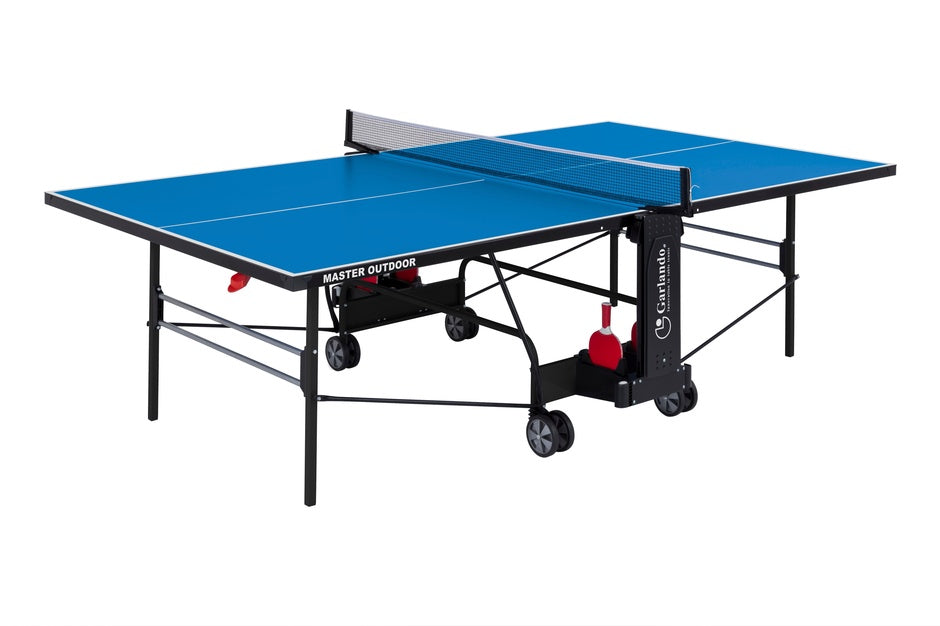 Tavolo Ping Pong Master Outdoor Blu COD.C-373E Garlando con 4 Racchette Thunder e 18 Palline In Omaggio - TIMESPORT24