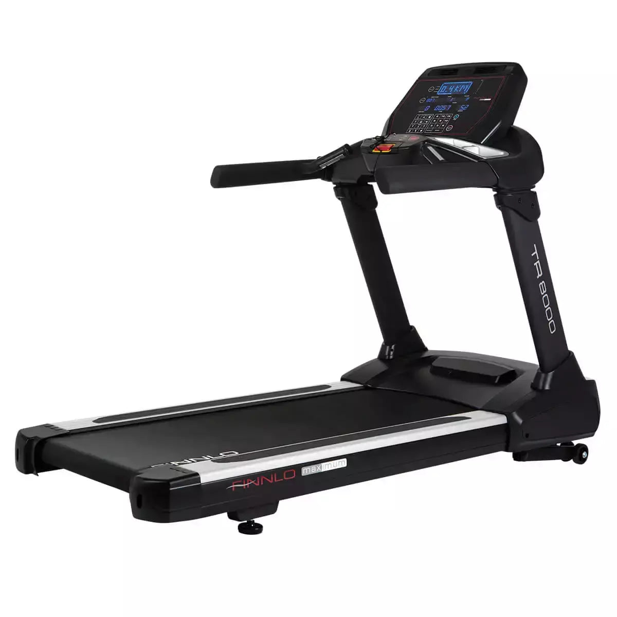 Tapis Roulant TR8000 Treadmill (AC-Motor) Linea FINNLO Maximum Inspire Velocità di allenamento fino a 22 km/h Utente 150 kg. Piano Corsa 153 x 56 cm Inclinazione Elettrica cod. 3573 Tappeto Elettrico Palestra