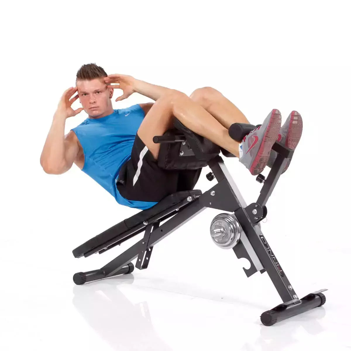 Panca Allenamento Addominali e Schiena AB and BACK Trainer Training Station Palestra Peso Max Utente 150 Kg. FINNLO by Hammer Richiudibile Salvaspazio cod. 3869 - TIMESPORT24