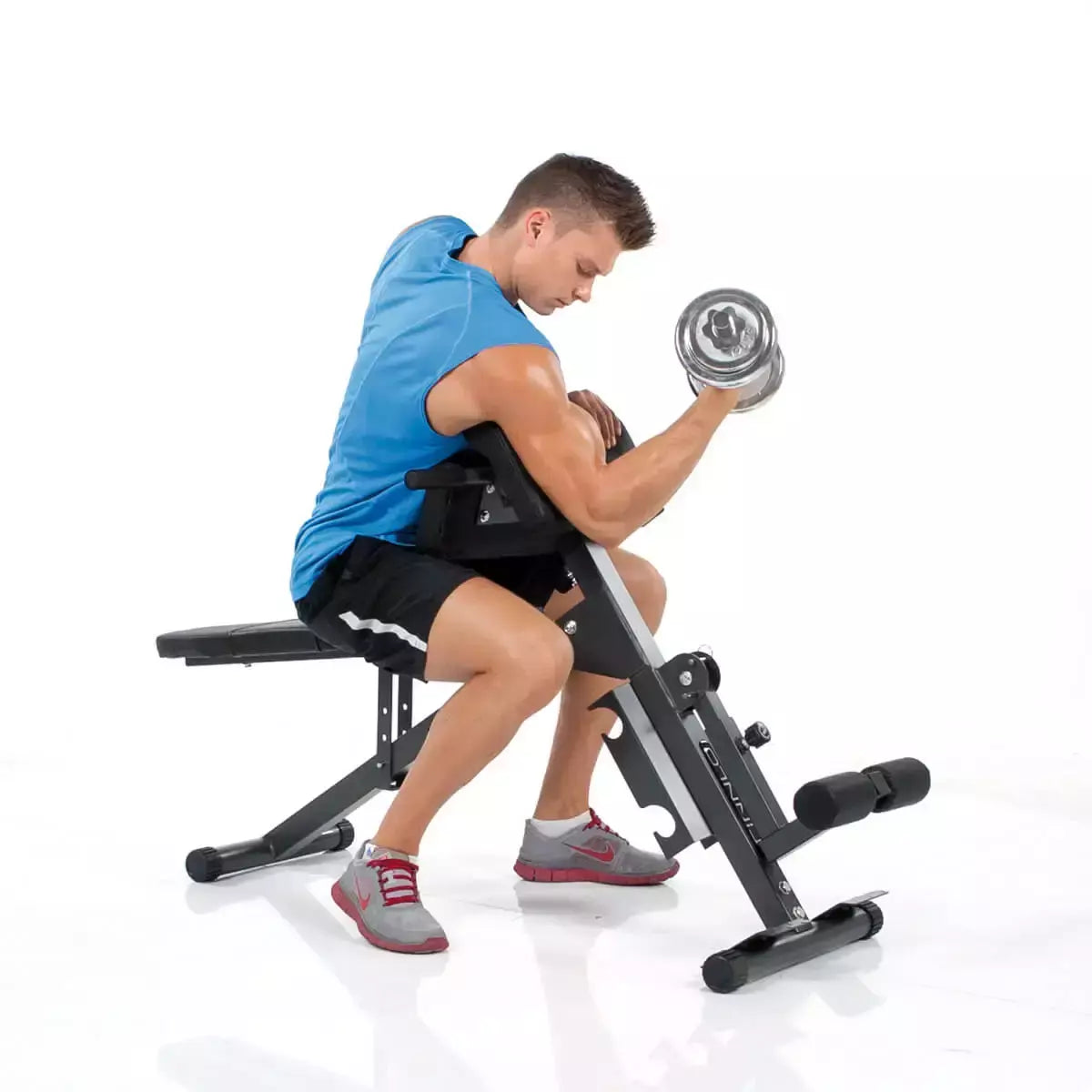 Panca Allenamento Addominali e Schiena AB and BACK Trainer Training Station Palestra Peso Max Utente 150 Kg. FINNLO by Hammer Richiudibile Salvaspazio cod. 3869 - TIMESPORT24