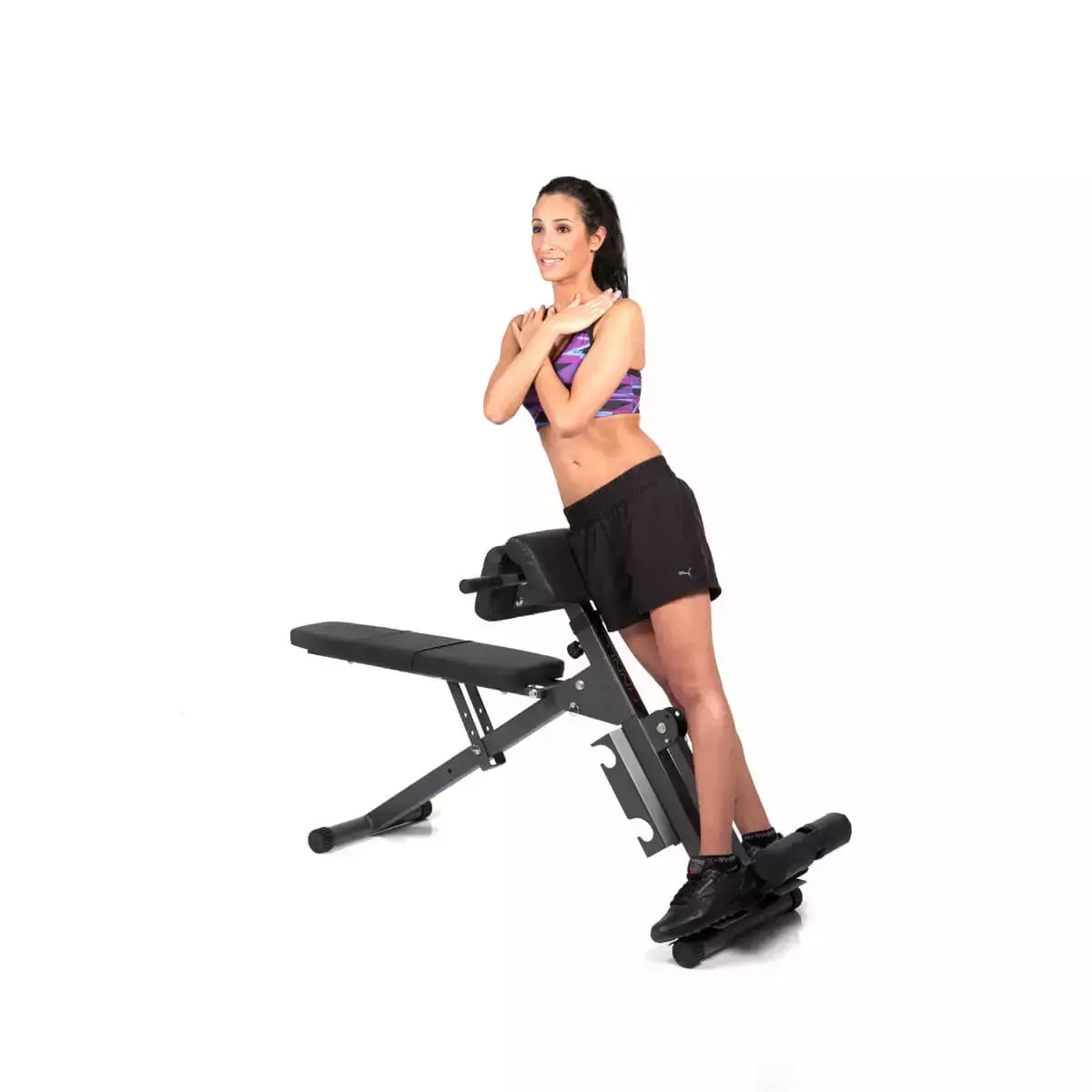 Panca Allenamento Addominali e Schiena AB and BACK Trainer Training Station Palestra Peso Max Utente 150 Kg. FINNLO by Hammer Richiudibile Salvaspazio cod. 3869 - TIMESPORT24