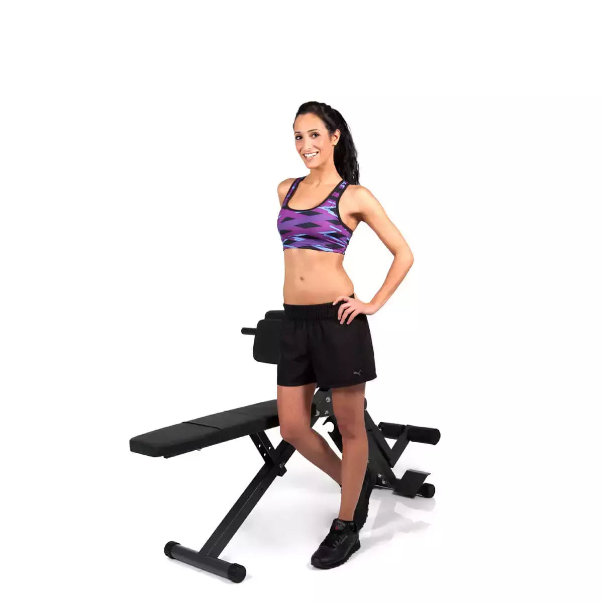 Panca Allenamento Addominali e Schiena AB and BACK Trainer Training Station Palestra Peso Max Utente 150 Kg. FINNLO by Hammer Richiudibile Salvaspazio cod. 3869 - TIMESPORT24