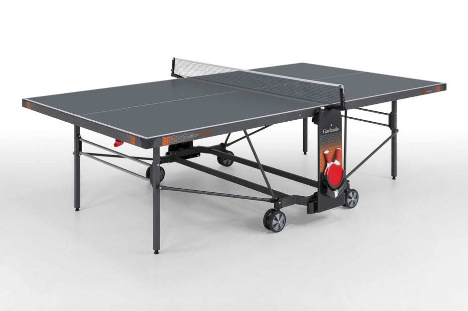 Tavolo Ping Pong Champion Outdoor Grigio cod.C-470EG Garlando con 4 Racchette e 18 Palline In Omaggio - TIMESPORT24