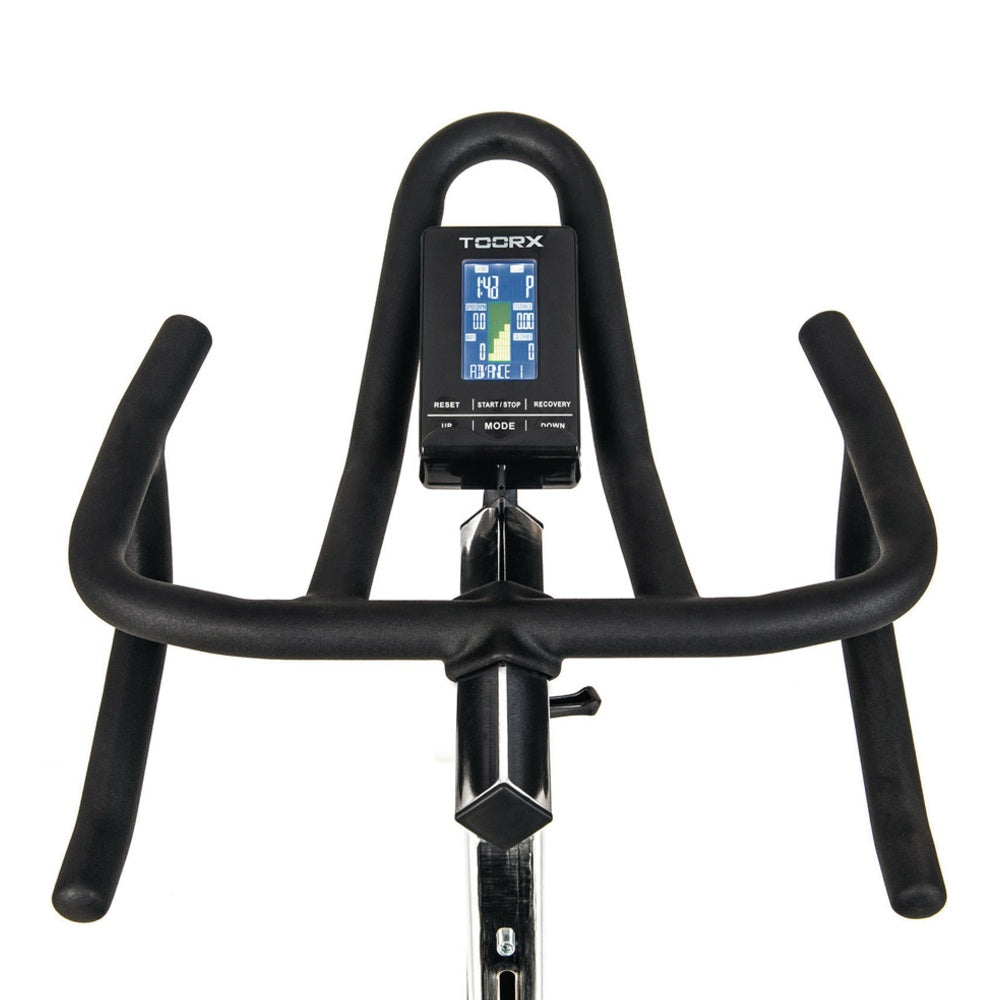 Gym Bike Elettromagnetica SRX-3500 HRC Volano Posteriore - Scatto Libero - Ricevitore Wireless e Fascia Cardio Inclusa -APP Ready- Linea Toorx Chrono PRO Line - TIMESPORT24